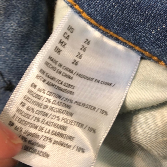 American Eagle Distressed Jean Shirts Size 26 o - Picture 5 of 8